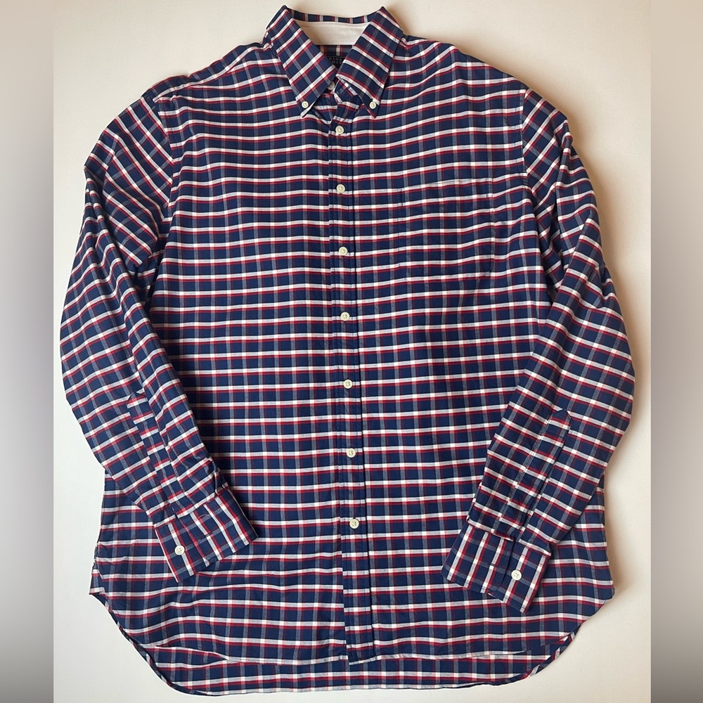 Charles Tyrwhitt Men’s Long Sleeve Button Down XL Plaid Shirt 100% Cotton